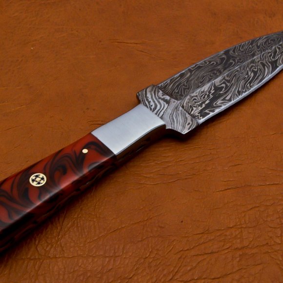 10" Handmade Damascus Hunter Knife Double Edge - Picture 9 of 16